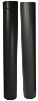 Enkelwandig kachelpijp 100mm paspijp 105 - 190 cm zonder verjonging (kleur zwart) 