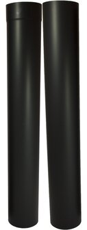 Enkelwandig kachelpijp 100mm paspijp 105 - 190 cm zonder verjonging (kleur zwart)