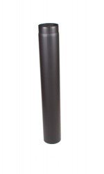 Enkelwandig kachelpijp 100mm 0.6mm rookkanaal 100cm (kleur zwart)