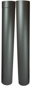 Enkelwandig kachelpijp 100mm 0.6mm Paspijp 105-190cm met verjonging (grijs/antraciet) rookkanaal
