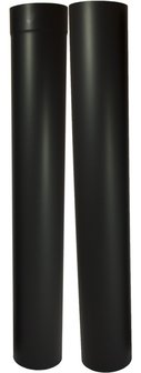 Enkelwandig 110mm 0.6mm kachelpaspijp 105 - 190cm zonder verjonging (kleur zwart) rookkanaal