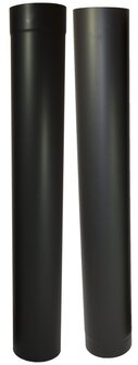 Enkelwandig 110mm 0.6mm kachelpaspijp 105-190cm met verjonging (kleur zwart)