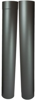 Enkelwandig kachelpijp 120mm 0.6mm paspijp 105-190cm met verjonging (grijs/antraciet) 